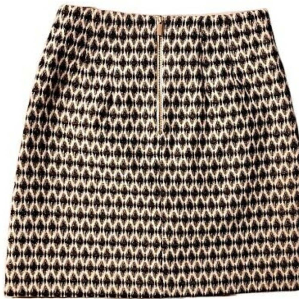LOFT Diamond Jacquard Skirt Beige Blac - Picture 3 of 4